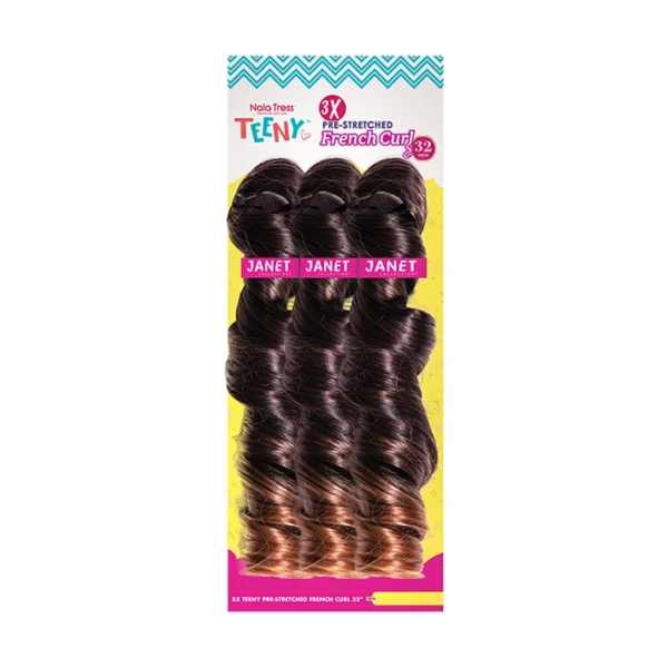 JANET 3X TEENY PRE STRETCHED FRENCH CURL 32″